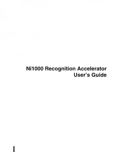 Intel/Nestor Ni1000 Recognition Accelerator User's Guide