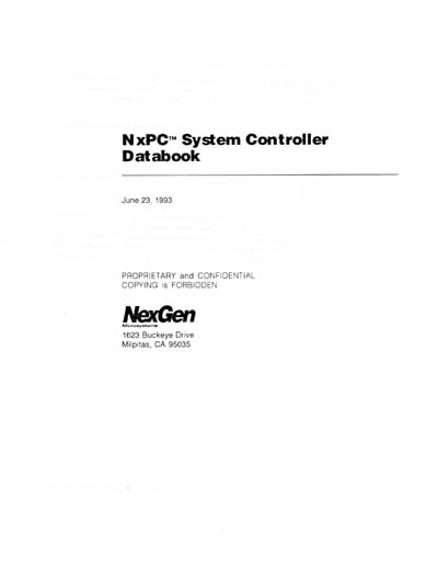 NexGen NxPC System Logic Data Book