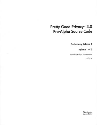 Pretty Good Privacy (PGP) Source Code Books