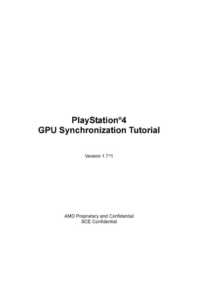 Sony PlayStation 4 GPU Synchronization Tutorial