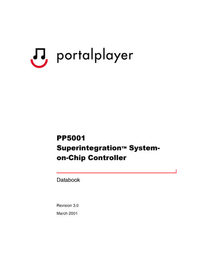 NVIDIA PortalPlayer PP5001 Superintegration System-on-Chip Controller Databook