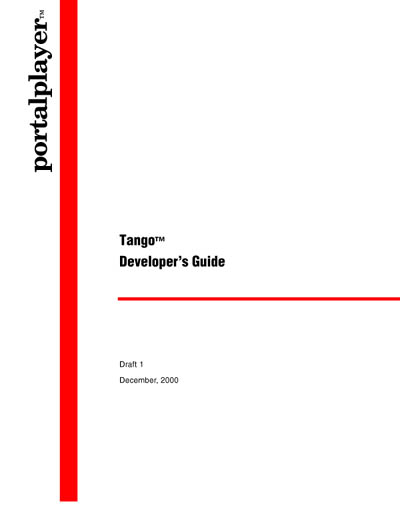 PortalPlayer Tango API Software Developer's Guide