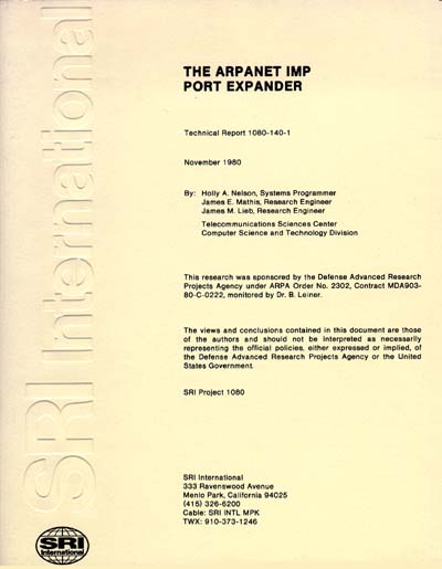SRI International ARPANET IMP Port Expander Manual