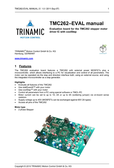 Trinamic TMC262 Evaluation Manual