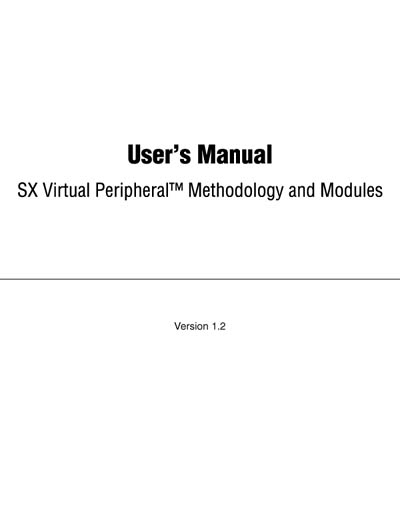 Ubicom SX Virtual Peripheral Methodology and Modules User's Manual