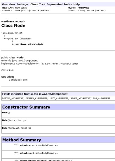 Warthman Associates Java Network-Animation API Architecture