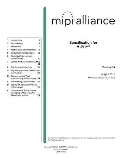 MIPI Alliance Specification for M-PHY v2.0