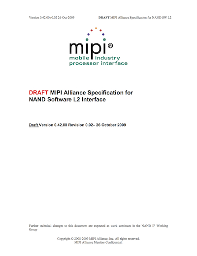 MIPI Alliance Specification for NAND Software L2 Interface