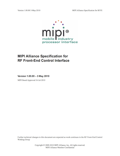 MIPI Alliance Specification for RF Front-End Control Interface