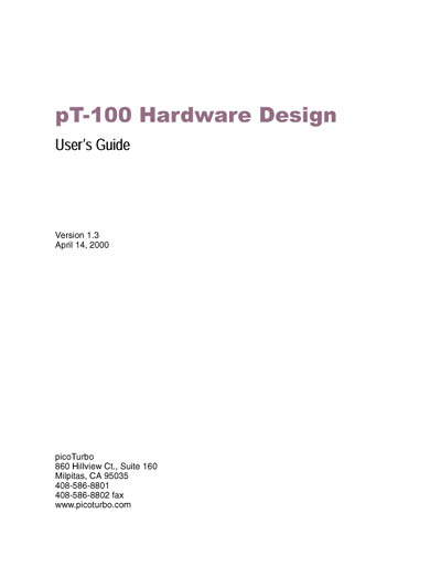picoTurbo pT-100 Hardware Design User's Guide