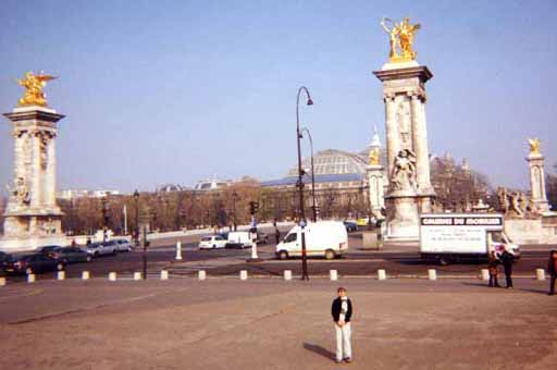 picture of margueritte standing by pont alexandre iii
