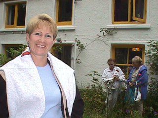 Debbie at her Great Great Grandfather's Home