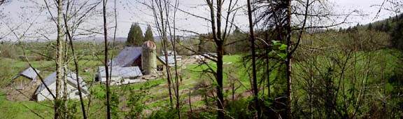 The Farm from a hillside trail